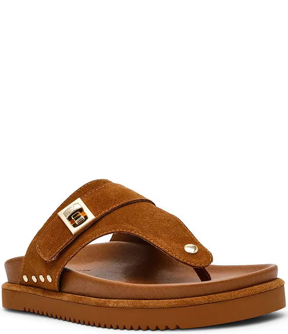 Steve Madden-Thona Suede Footbed Sandals