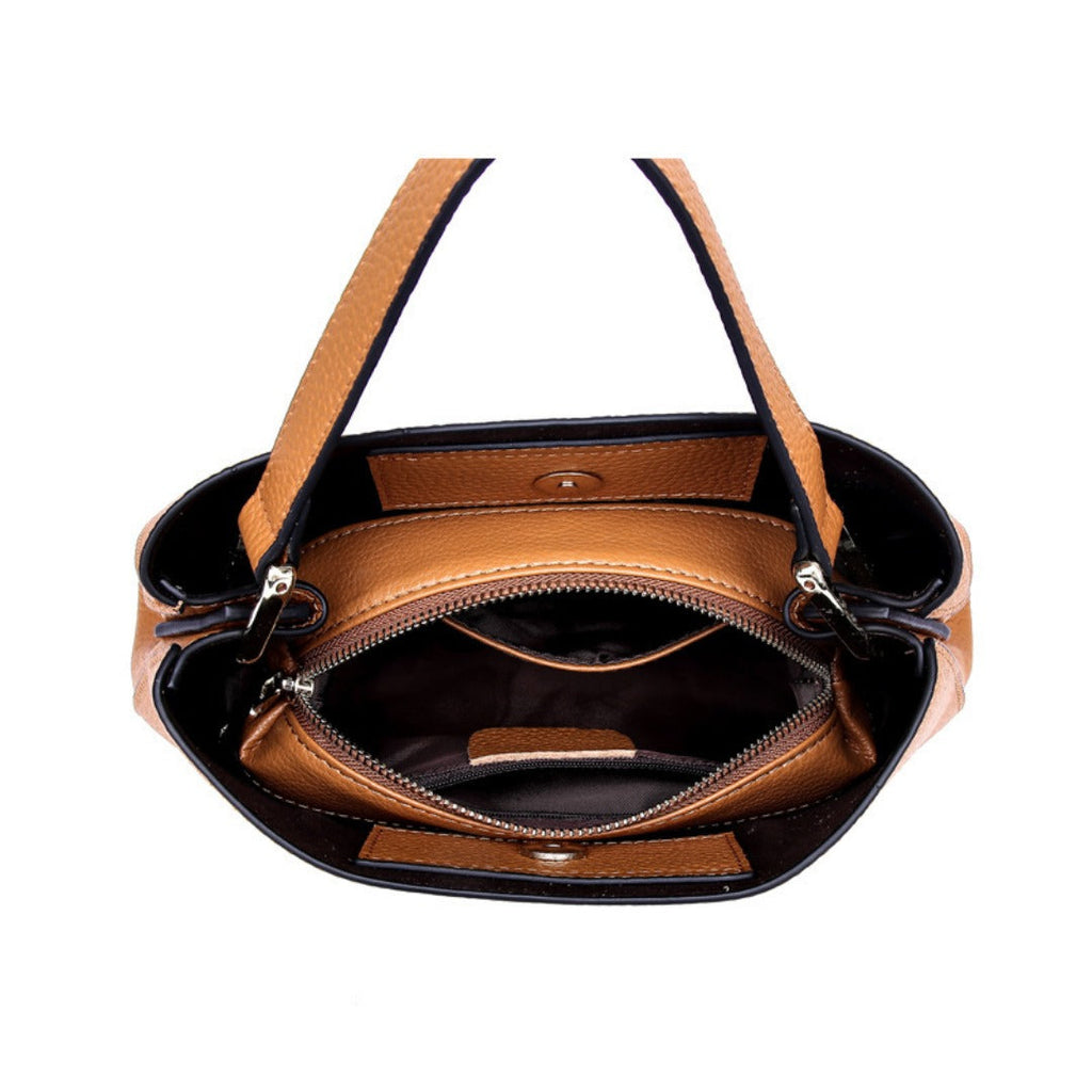 Genuine Leather Crossbody Tote Handbag