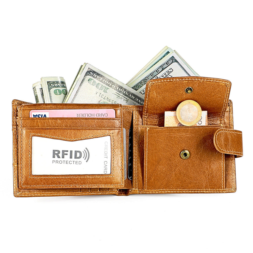 Men's Genuine Leather Multi-Slot Wallet