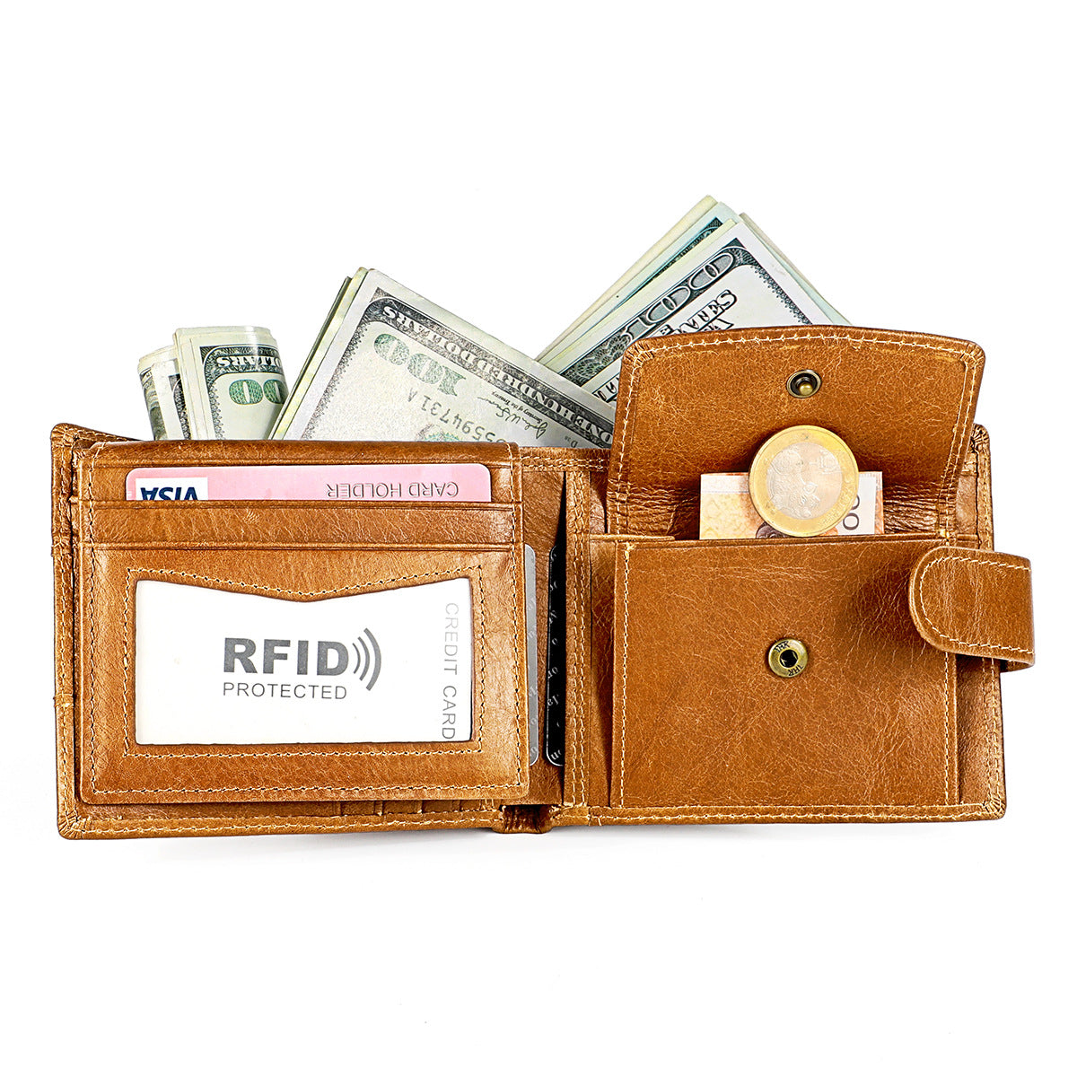 Men's Genuine Leather Multi-Slot Wallet
