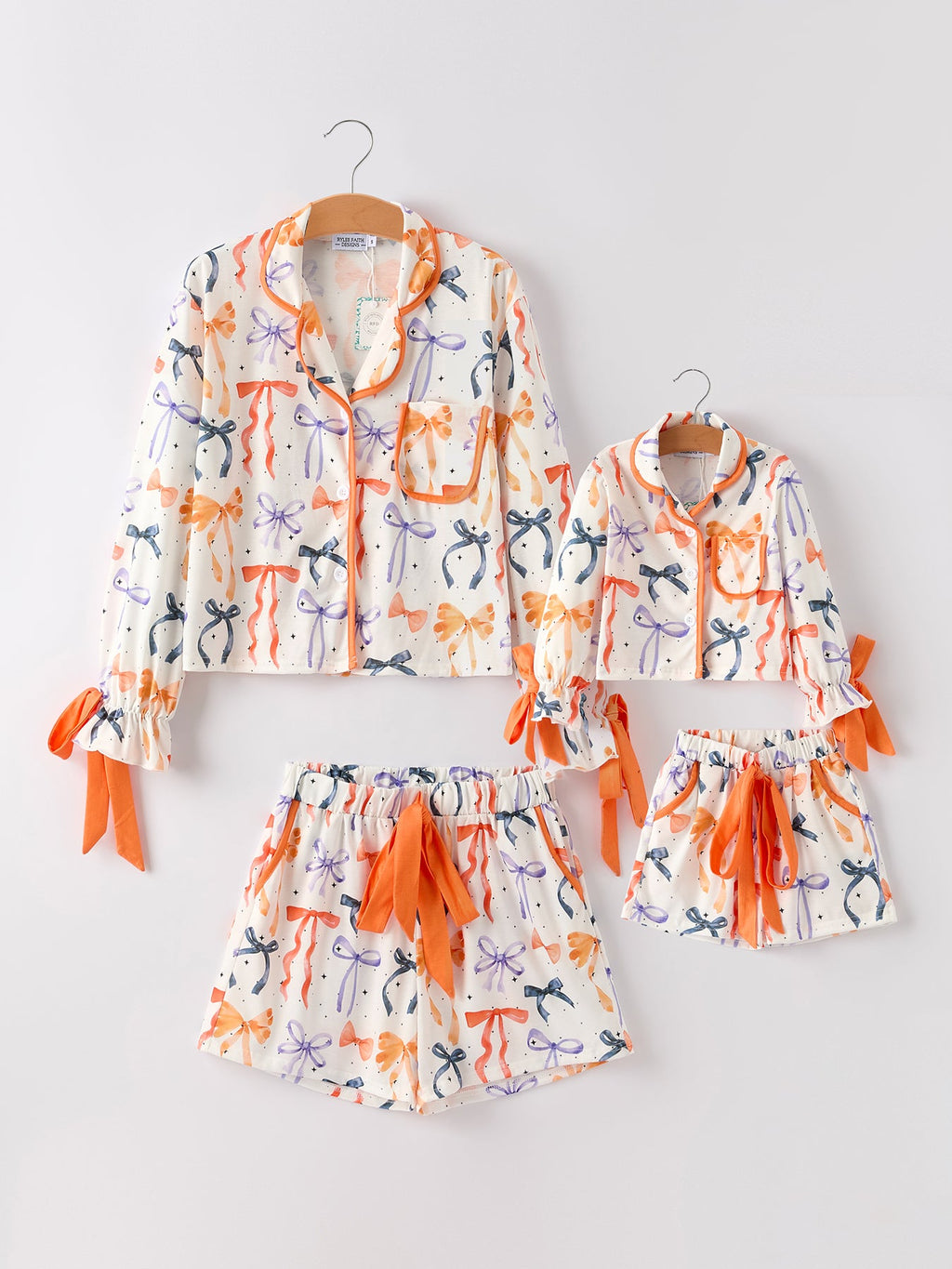 Mommy and Me Halloween Bow Pajama Set