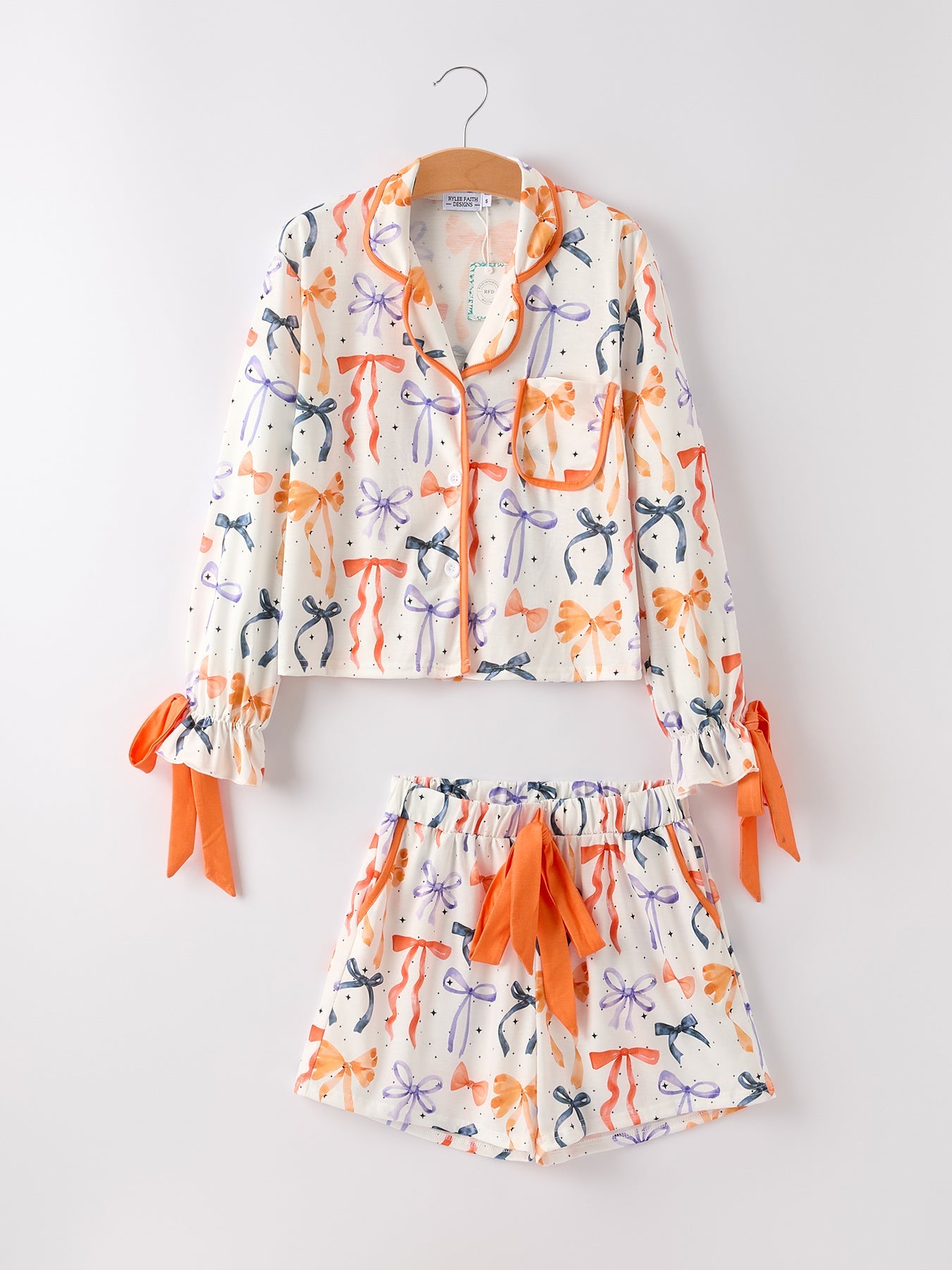 Mommy and Me Halloween Bow Pajama Set