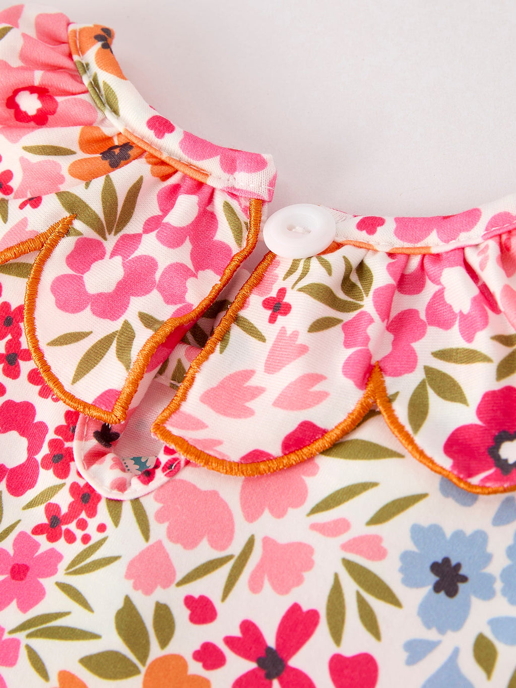 Girl's Fall Pumpkin Smocked Floral Dress