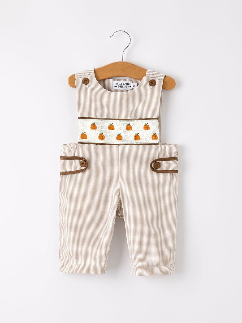 Boy's Fall Pumpkin Smocked Romper