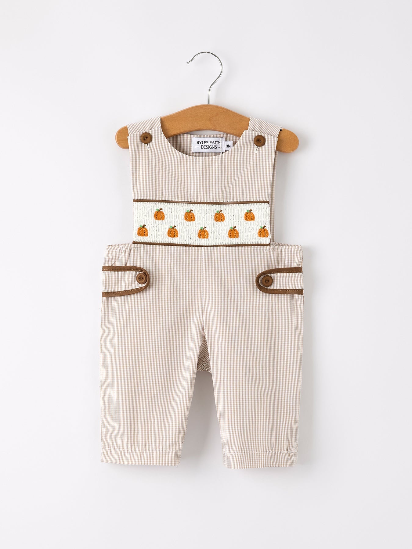 Boy's Fall Pumpkin Smocked Romper