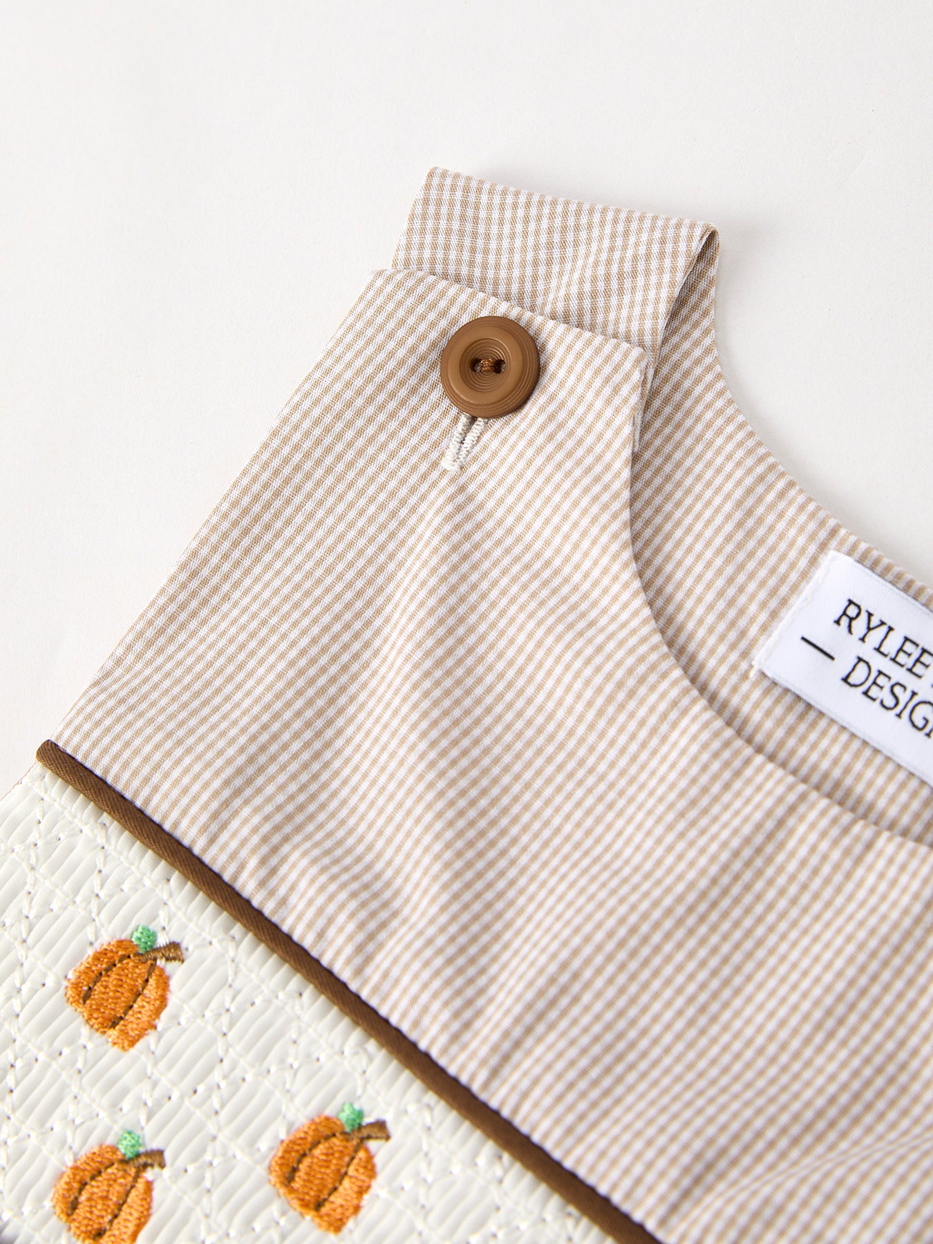 Boy's Fall Pumpkin Smocked Romper