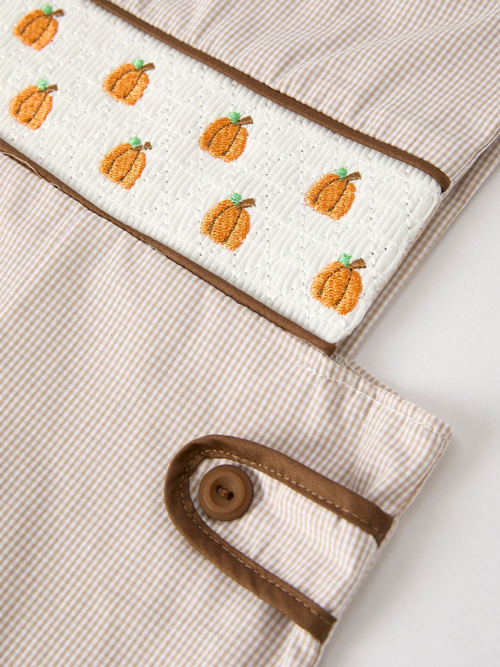 Boy's Fall Pumpkin Smocked Romper