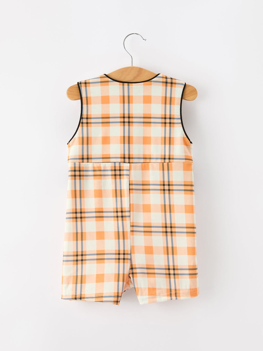Boy's Halloween Plaid JonJon Romper