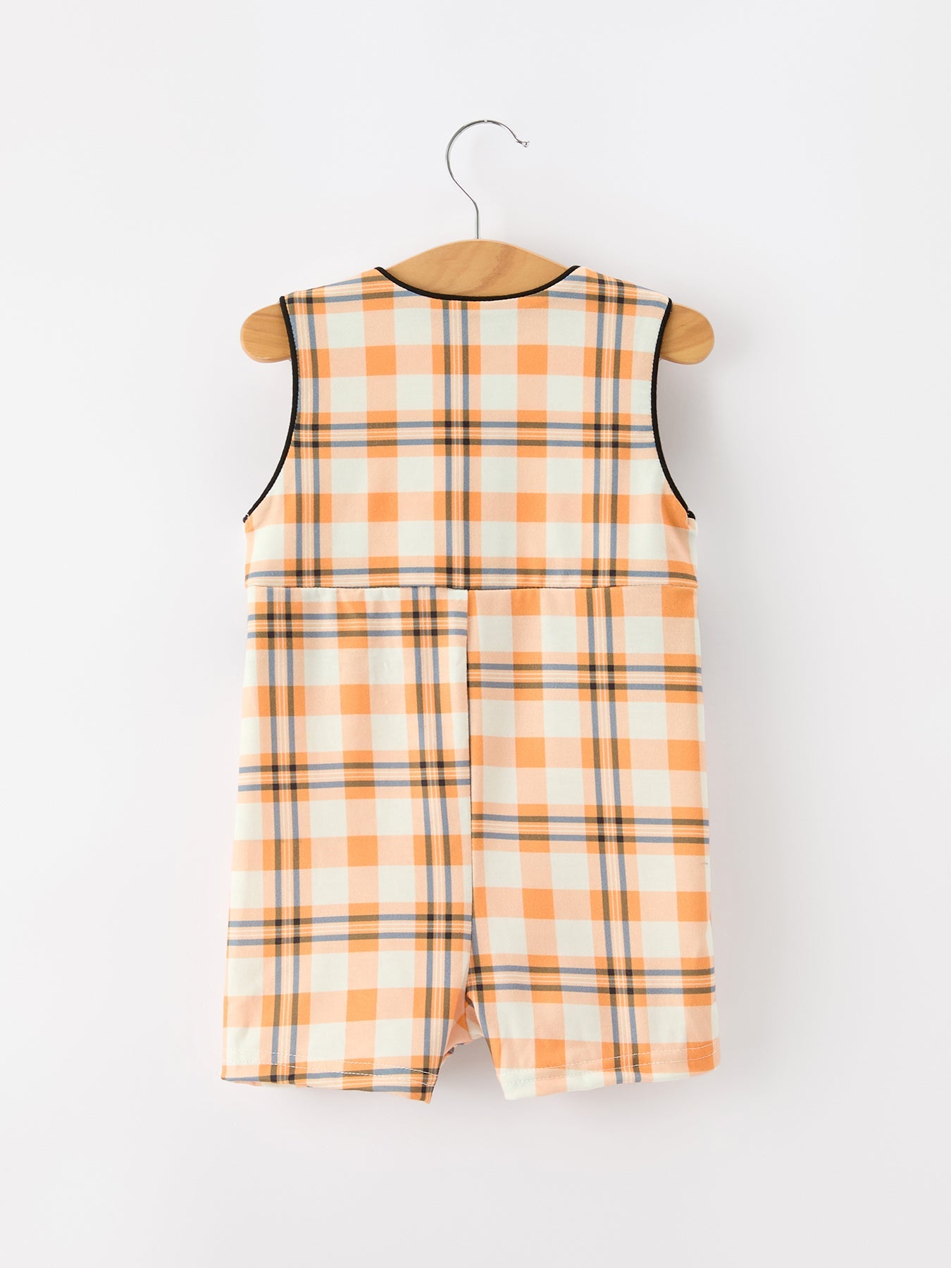 Boy's Halloween Plaid JonJon Romper