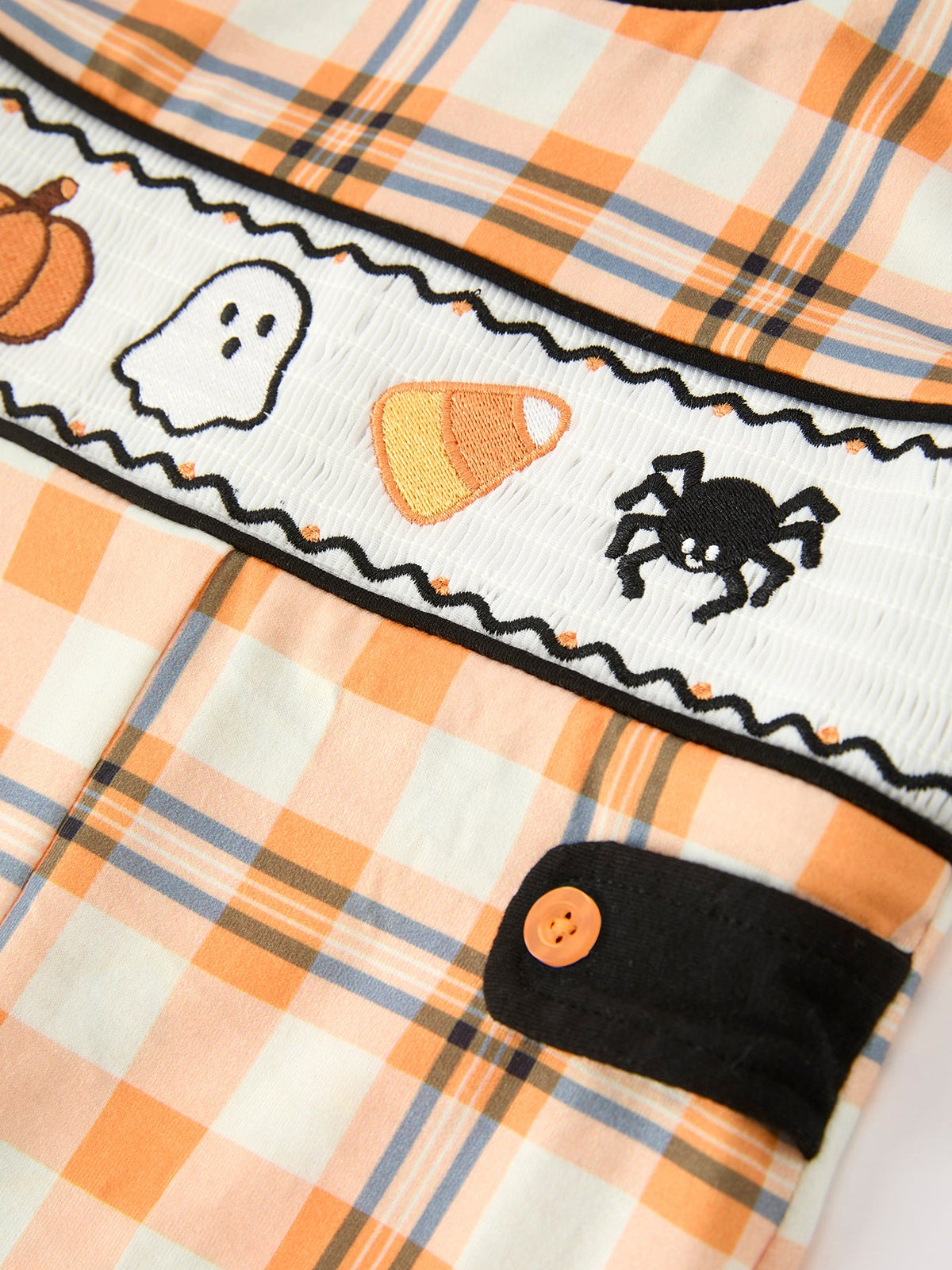 Boy's Halloween Plaid JonJon Romper