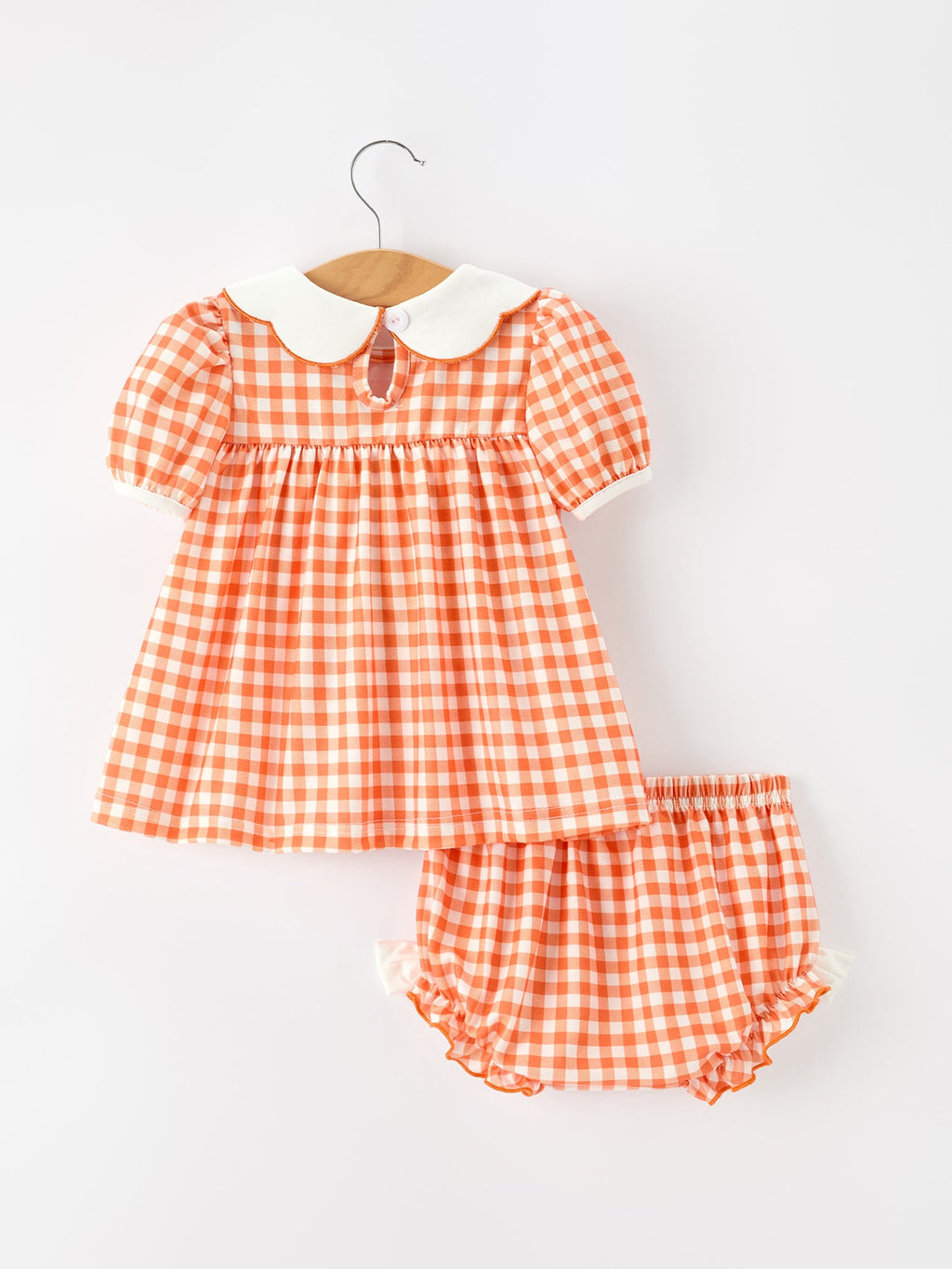 Girl's Pumpkin Puff Sleeve Bloomer Set