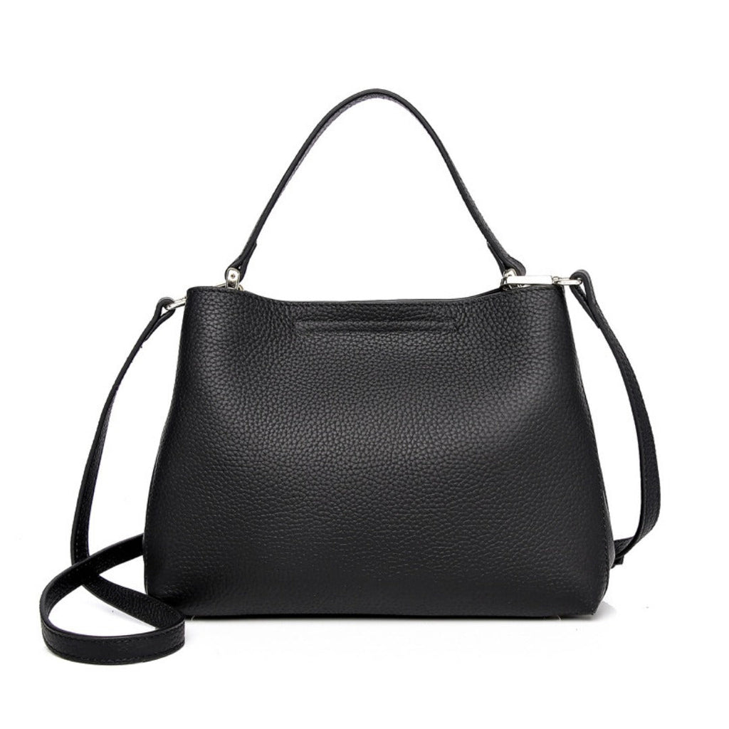 Genuine Leather Crossbody Tote Handbag