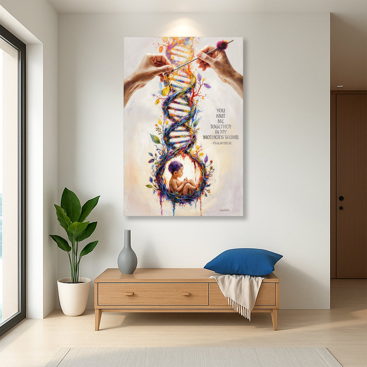 Psalm 139:13 Christian nursery Canvas Wall Art- Baby GIft