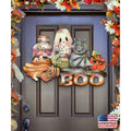 Brunhilda's Broom! Halloween Wooden Door Hanger