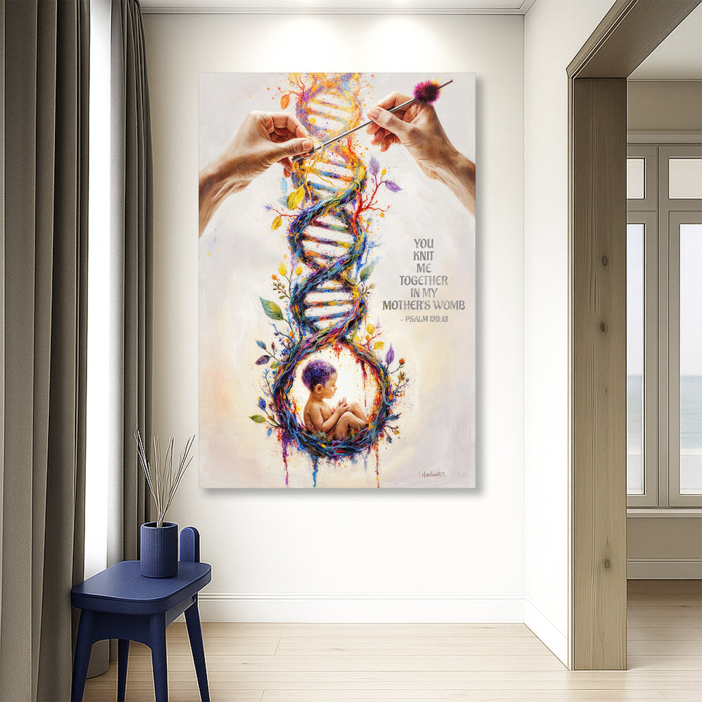 Psalm 139:13 Christian nursery Canvas Wall Art- Baby GIft