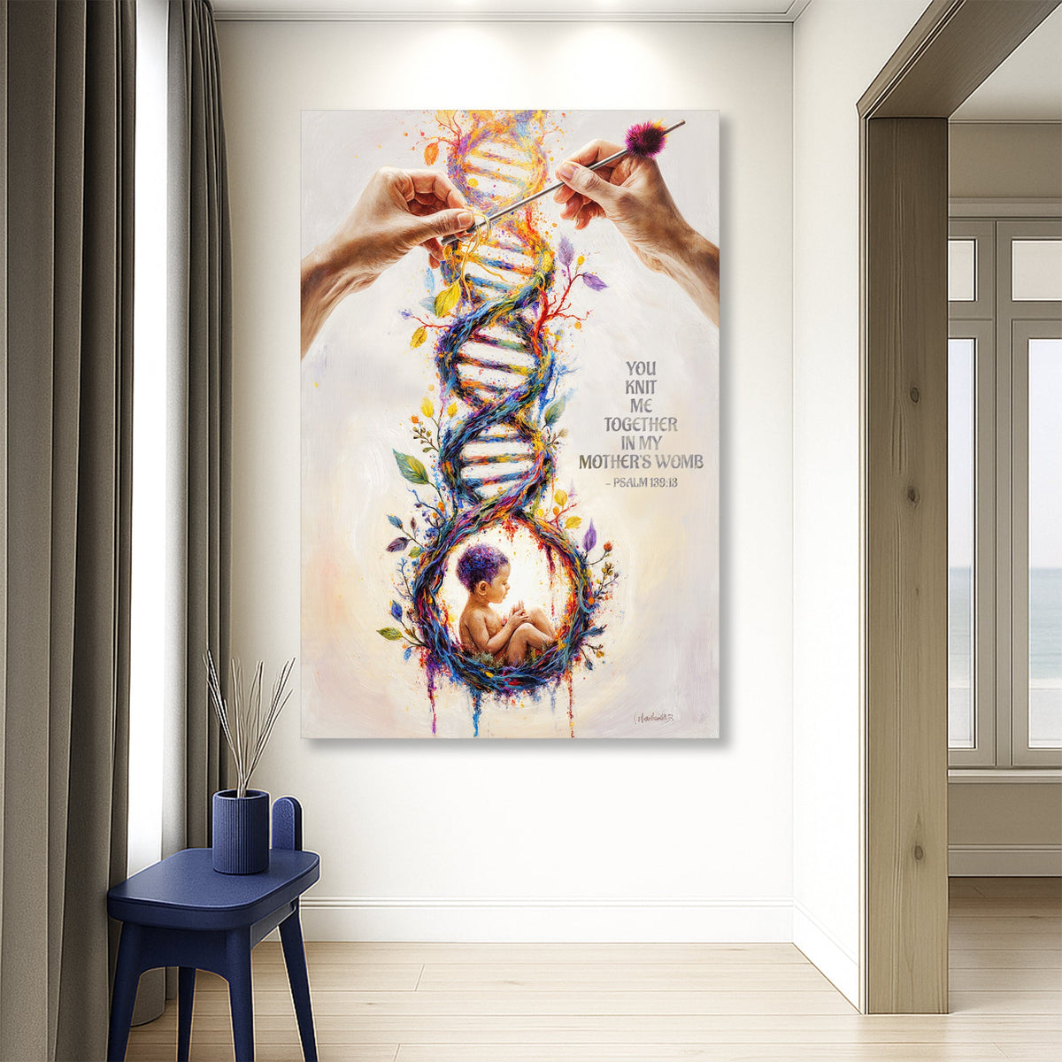 Psalm 139:13 Christian nursery Canvas Wall Art- Baby GIft