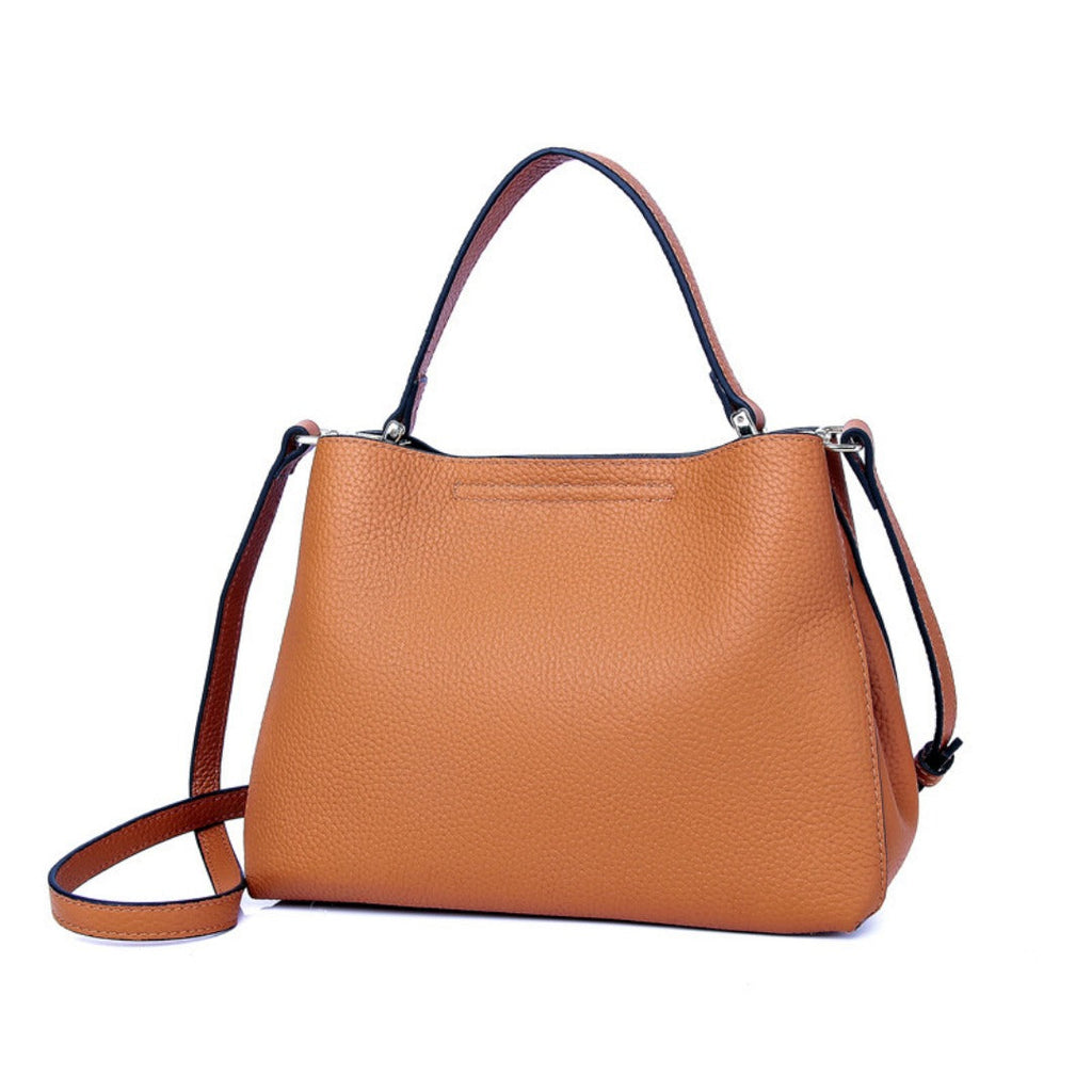 Genuine Leather Crossbody Tote Handbag