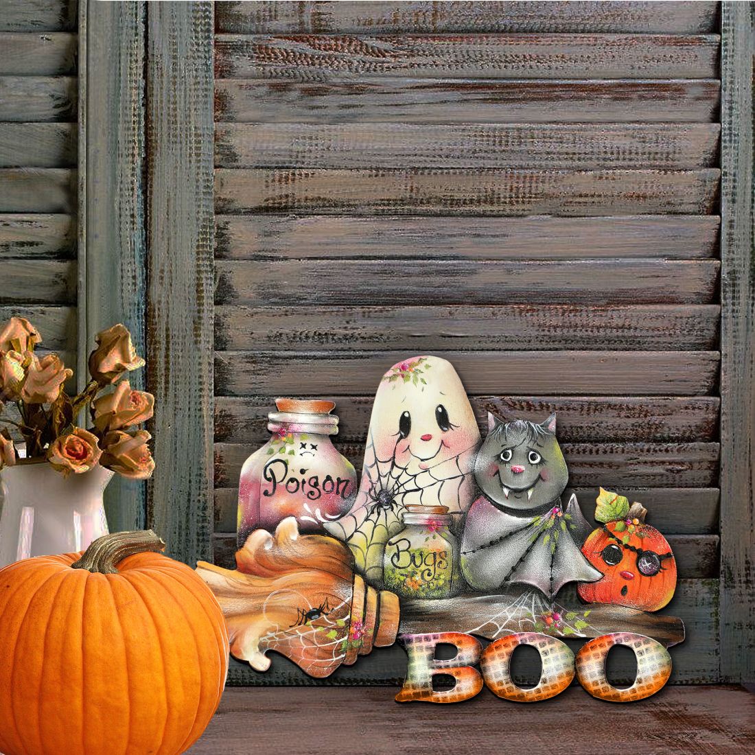 Brunhilda's Broom! Halloween Wooden Door Hanger