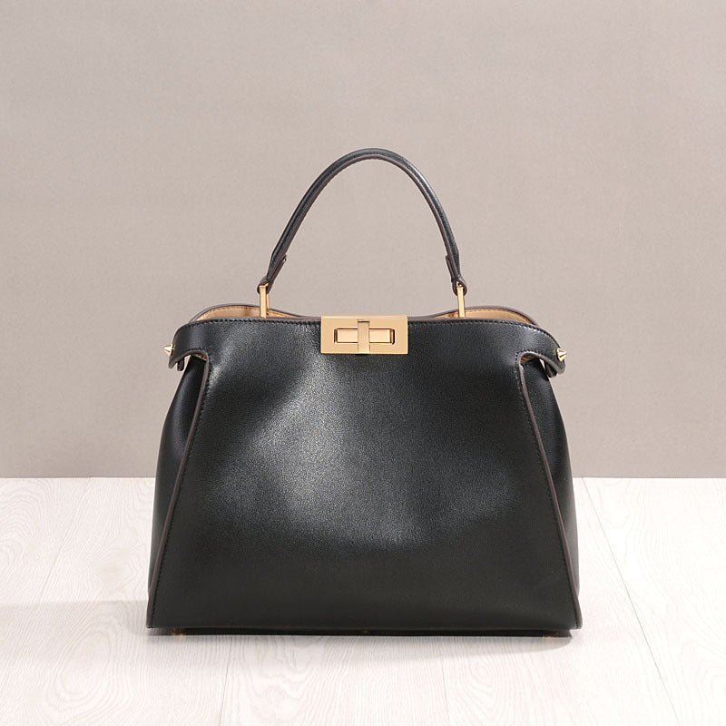 Women's Adult Lady Like Woman Genuine Leather Rotating Large Crossbody Bags