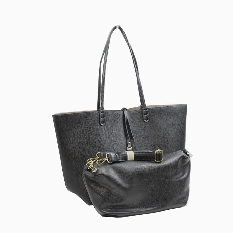 Kendra Reversible Vegan Leather Tote & Crossbody Bag