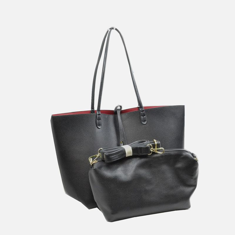 Kendra Reversible Vegan Leather Tote & Crossbody Bag