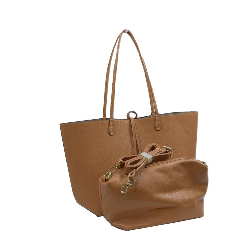 Kendra Reversible Vegan Leather Tote & Crossbody Bag