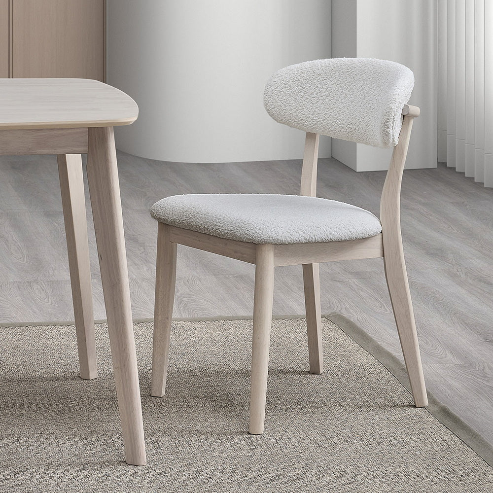 Scandinavian Dining Table Set with Upholstered Chairs-Seats 4-6