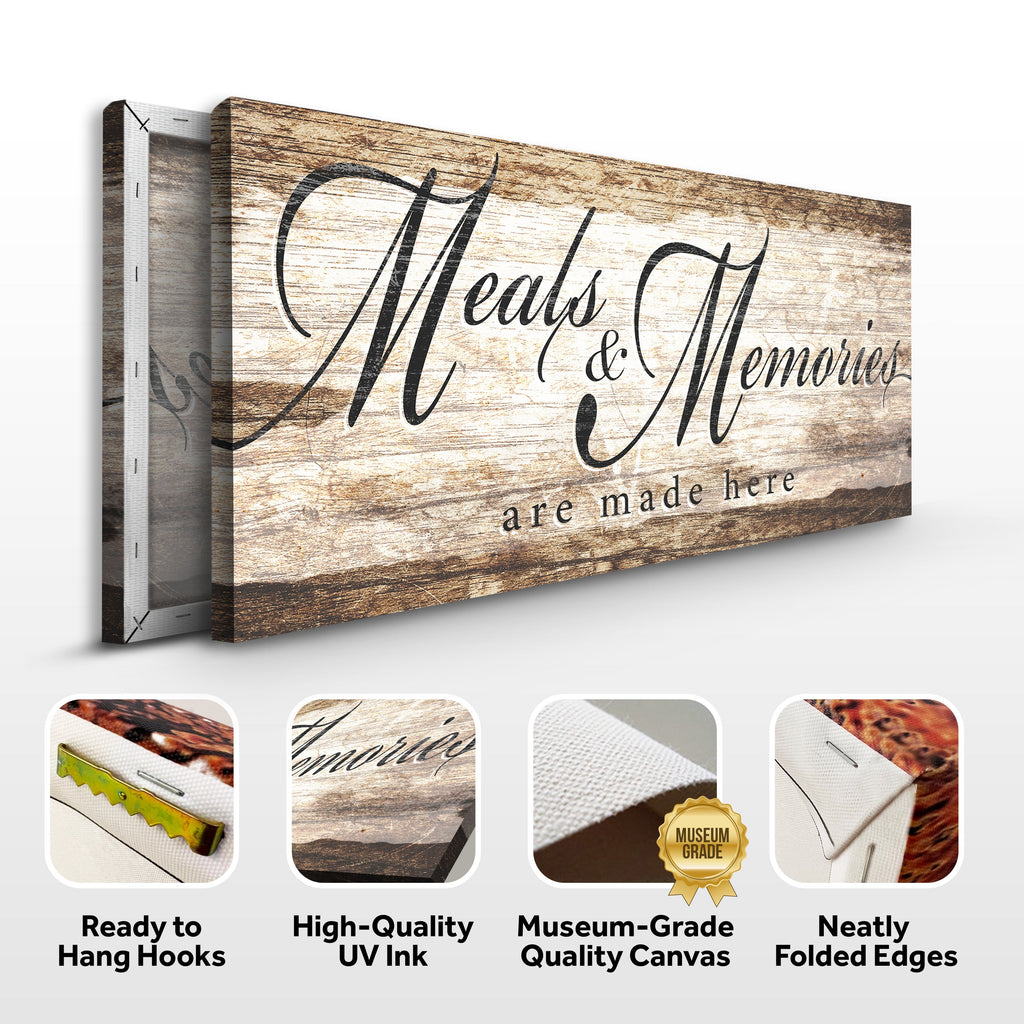 Meals and Memories Kitchen Canvas SIgn
