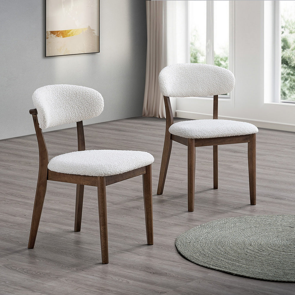 Scandinavian Dining Table Set with Upholstered Chairs-Seats 4-6