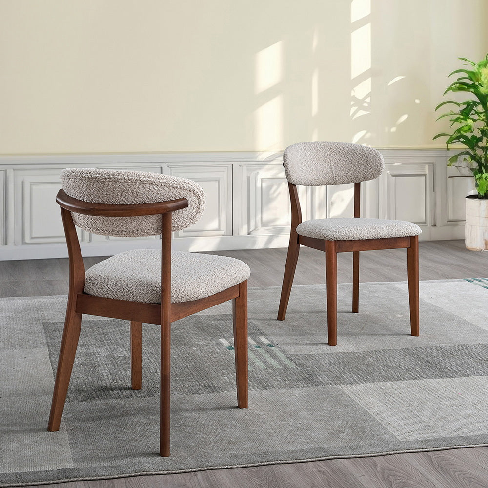 Scandinavian Dining Table Set with Upholstered Chairs-Seats 4-6