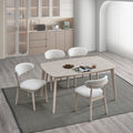 Scandinavian Dining Table Set with Upholstered Chairs-Seats 4-6