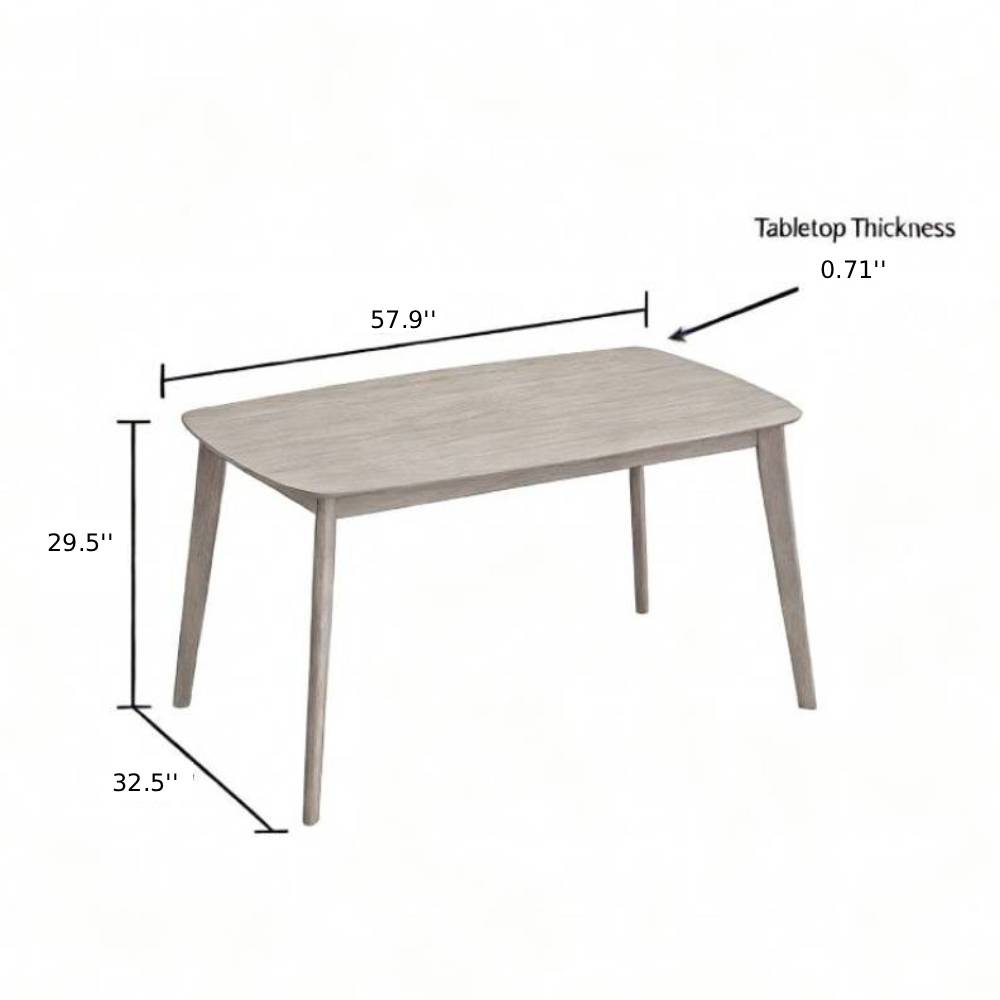 Scandinavian Dining Table Set with Upholstered Chairs-Seats 4-6