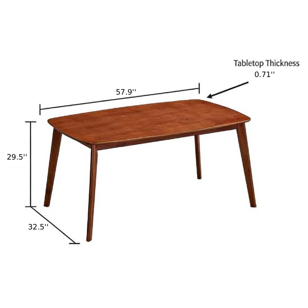 Scandinavian Dining Table Set with Upholstered Chairs-Seats 4-6