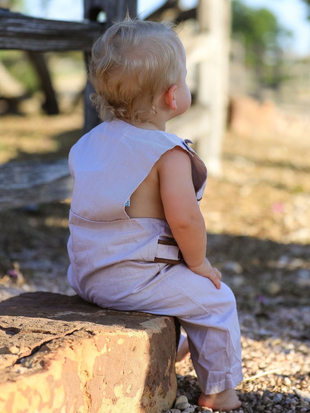 Boy's Fall Pumpkin Smocked Romper