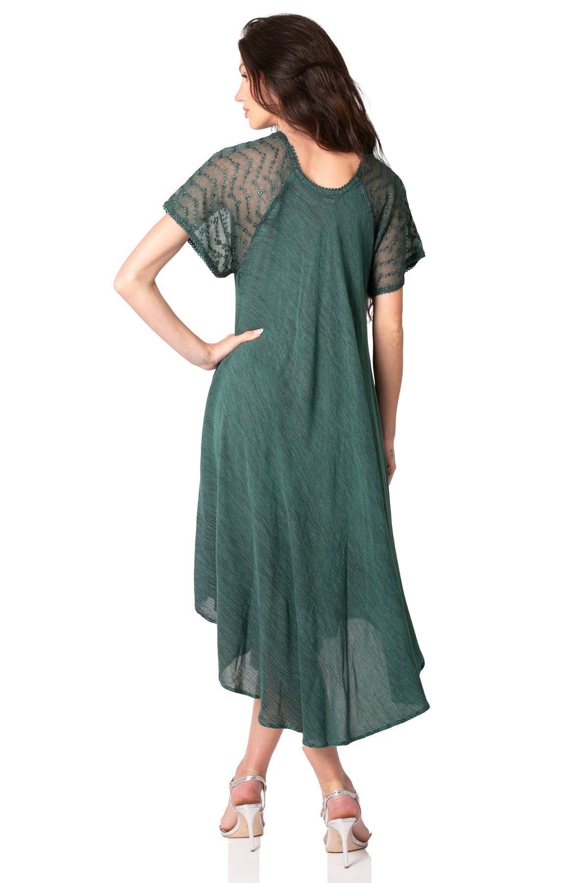 Women's Embroidered Long Caftan Dress and Cover-up