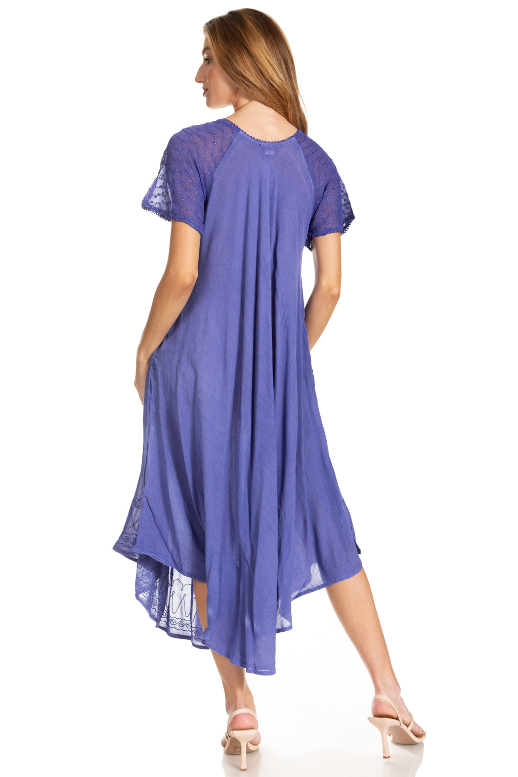 Women's Embroidered Long Caftan Dress and Cover-up