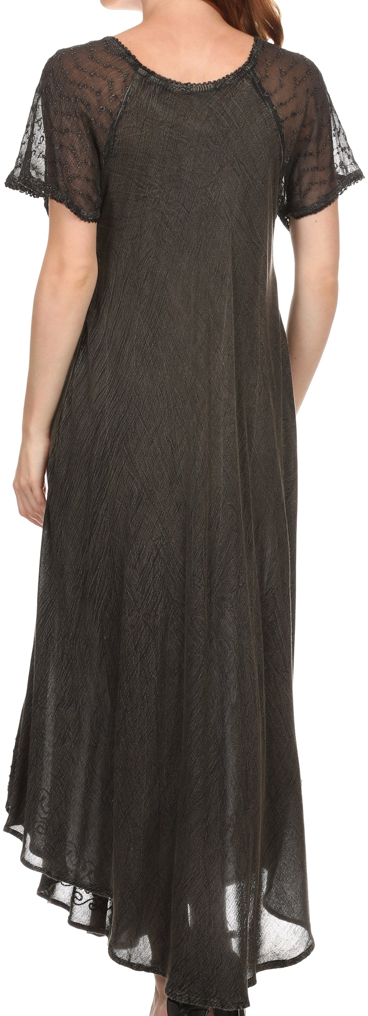 Women's Embroidered Long Caftan Dress and Cover-up