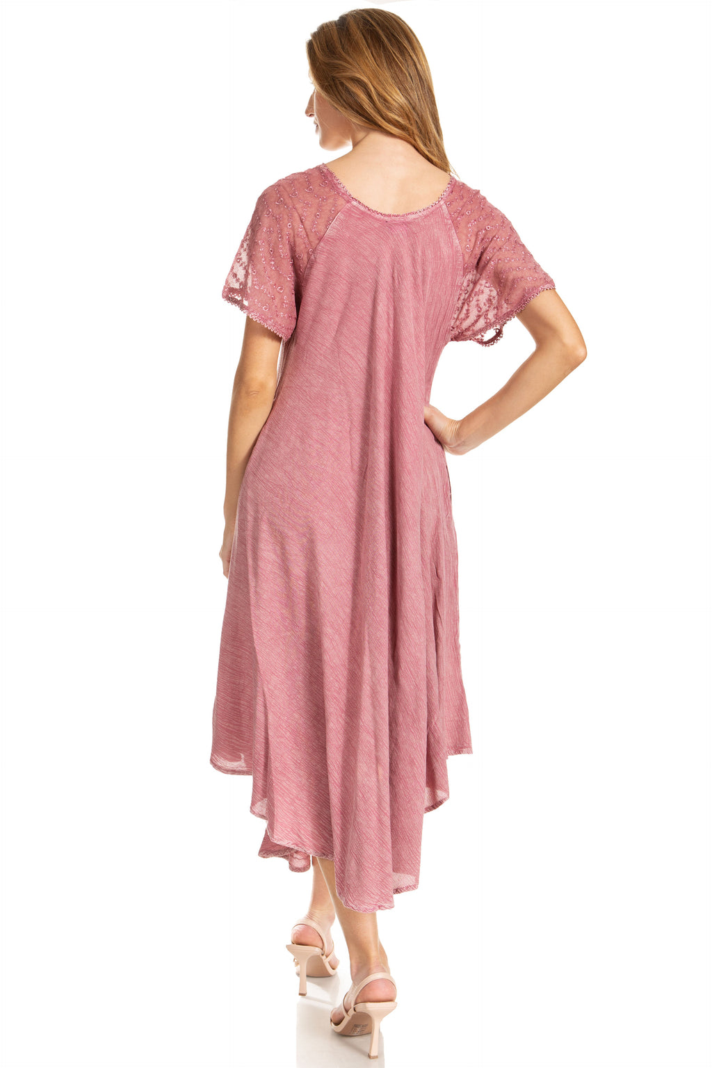 Women's Embroidered Long Caftan Dress and Cover-up
