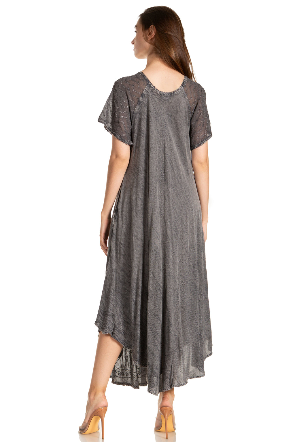 Women's Embroidered Long Caftan Dress and Cover-up