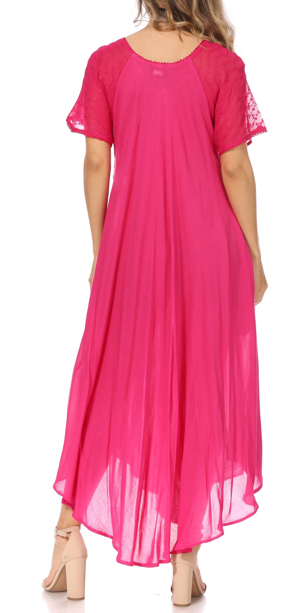 Women's Embroidered Long Caftan Dress and Cover-up