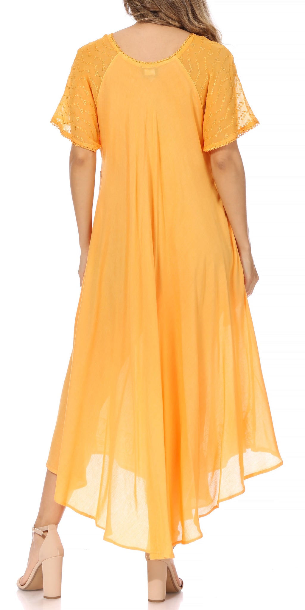 Women's Embroidered Long Caftan Dress and Cover-up