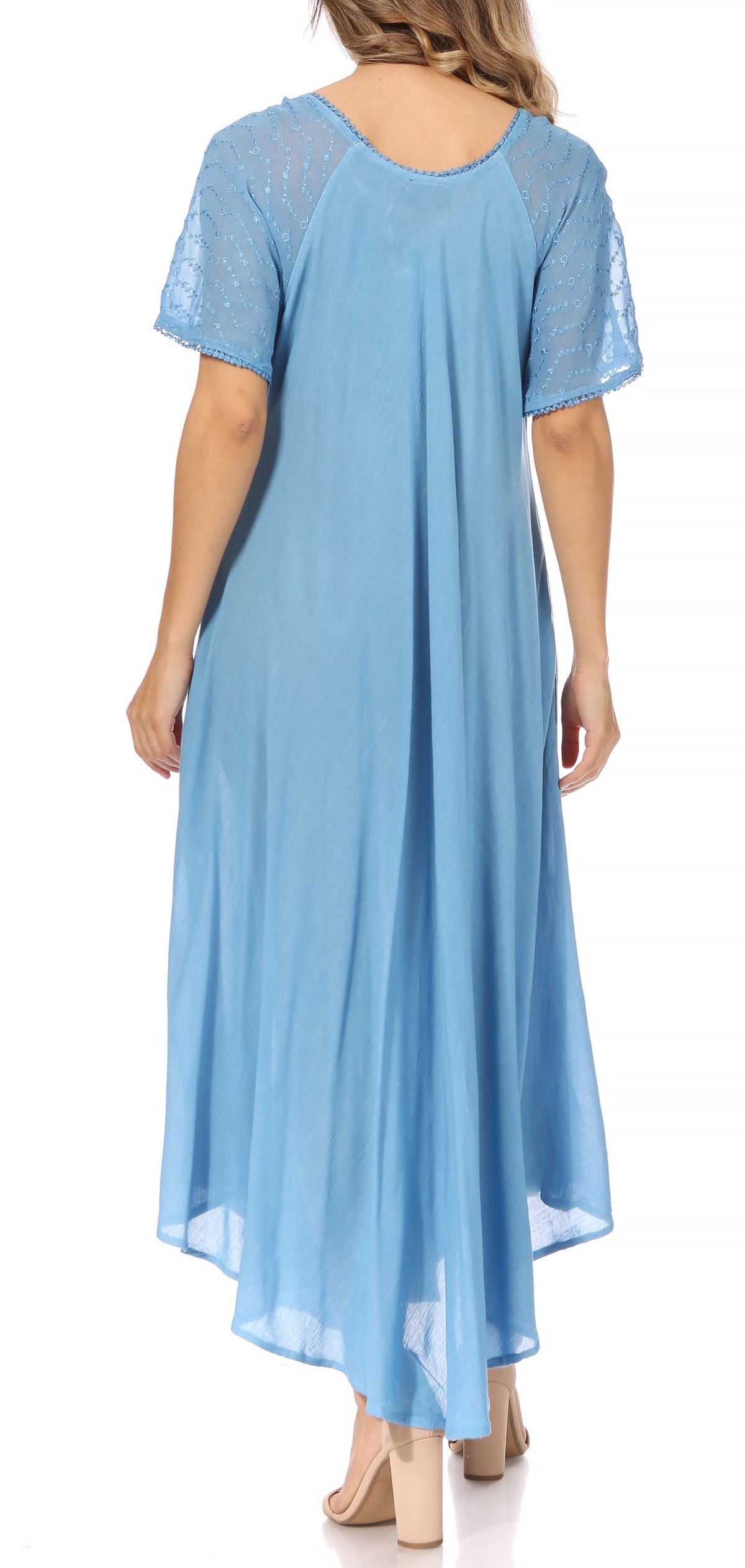 Women's Embroidered Long Caftan Dress and Cover-up