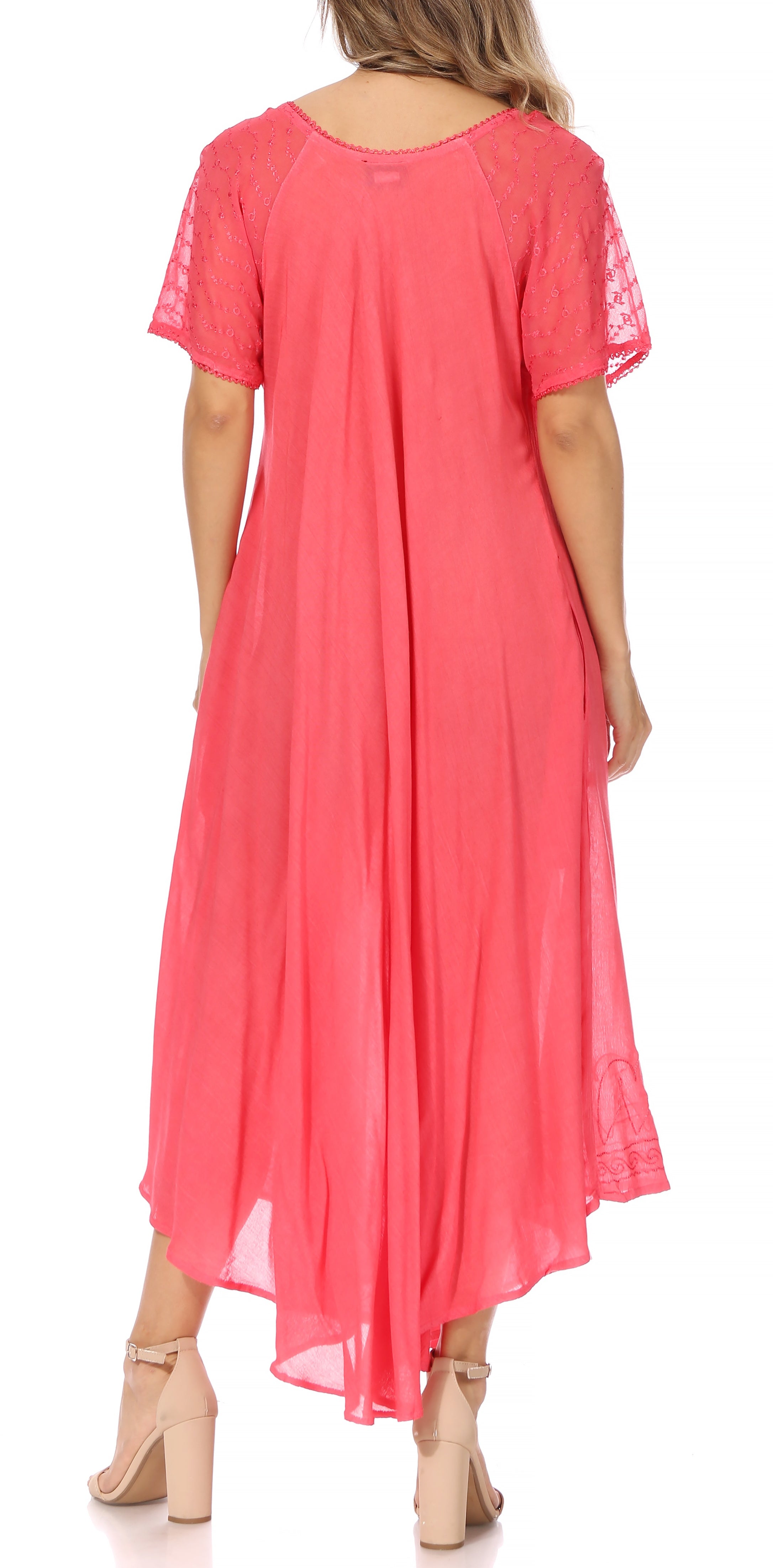 Women's Embroidered Long Caftan Dress and Cover-up