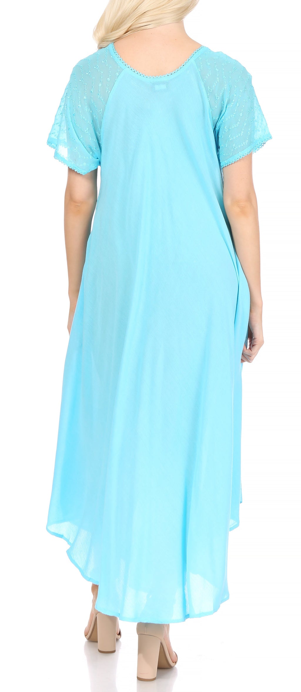Women's Embroidered Long Caftan Dress and Cover-up