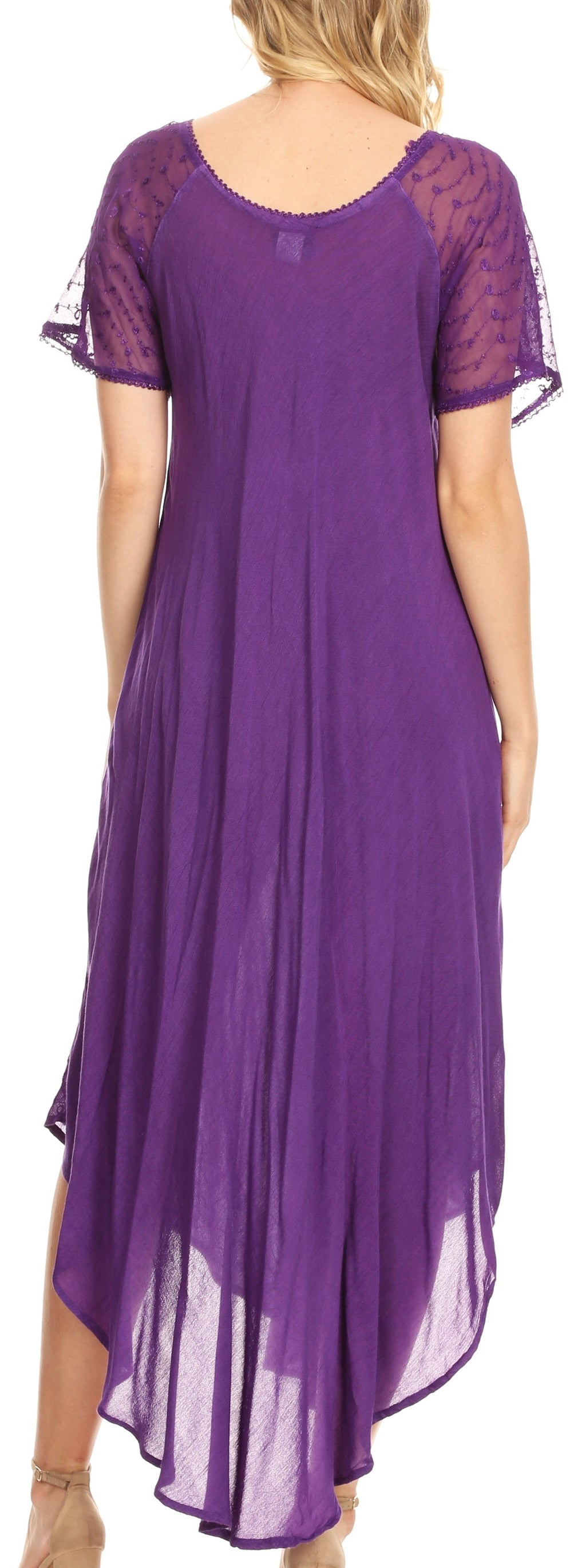 Women's Embroidered Long Caftan Dress and Cover-up