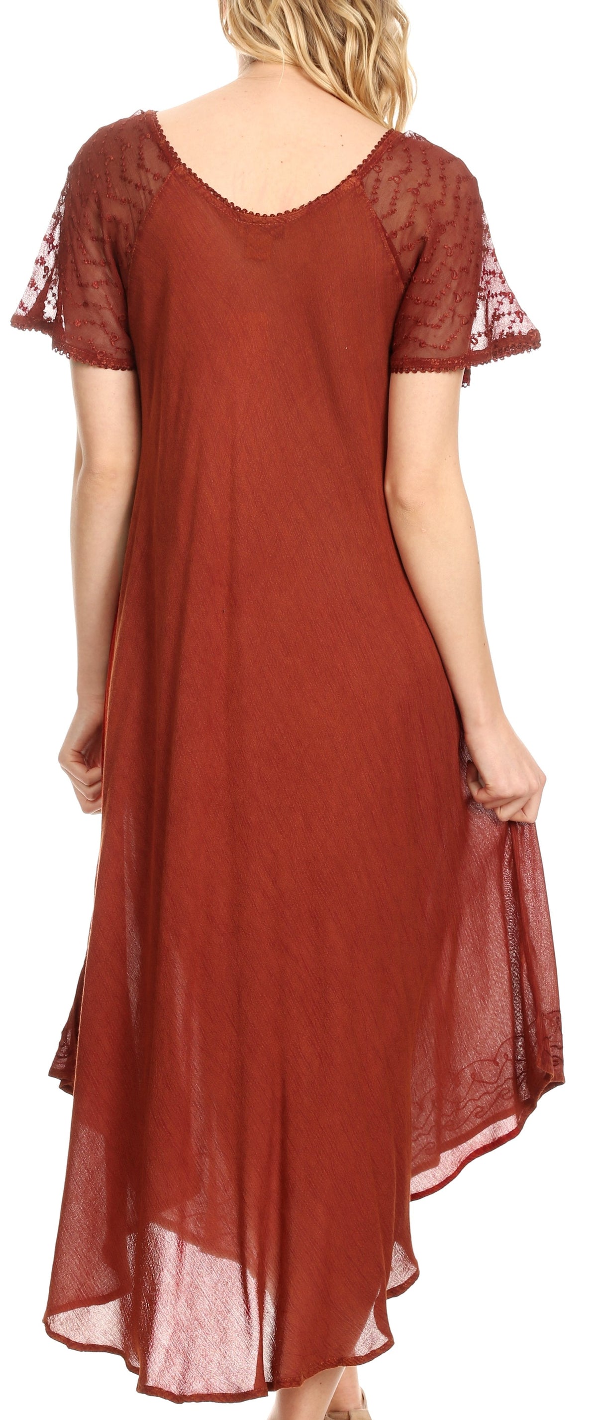 Women's Embroidered Long Caftan Dress and Cover-up