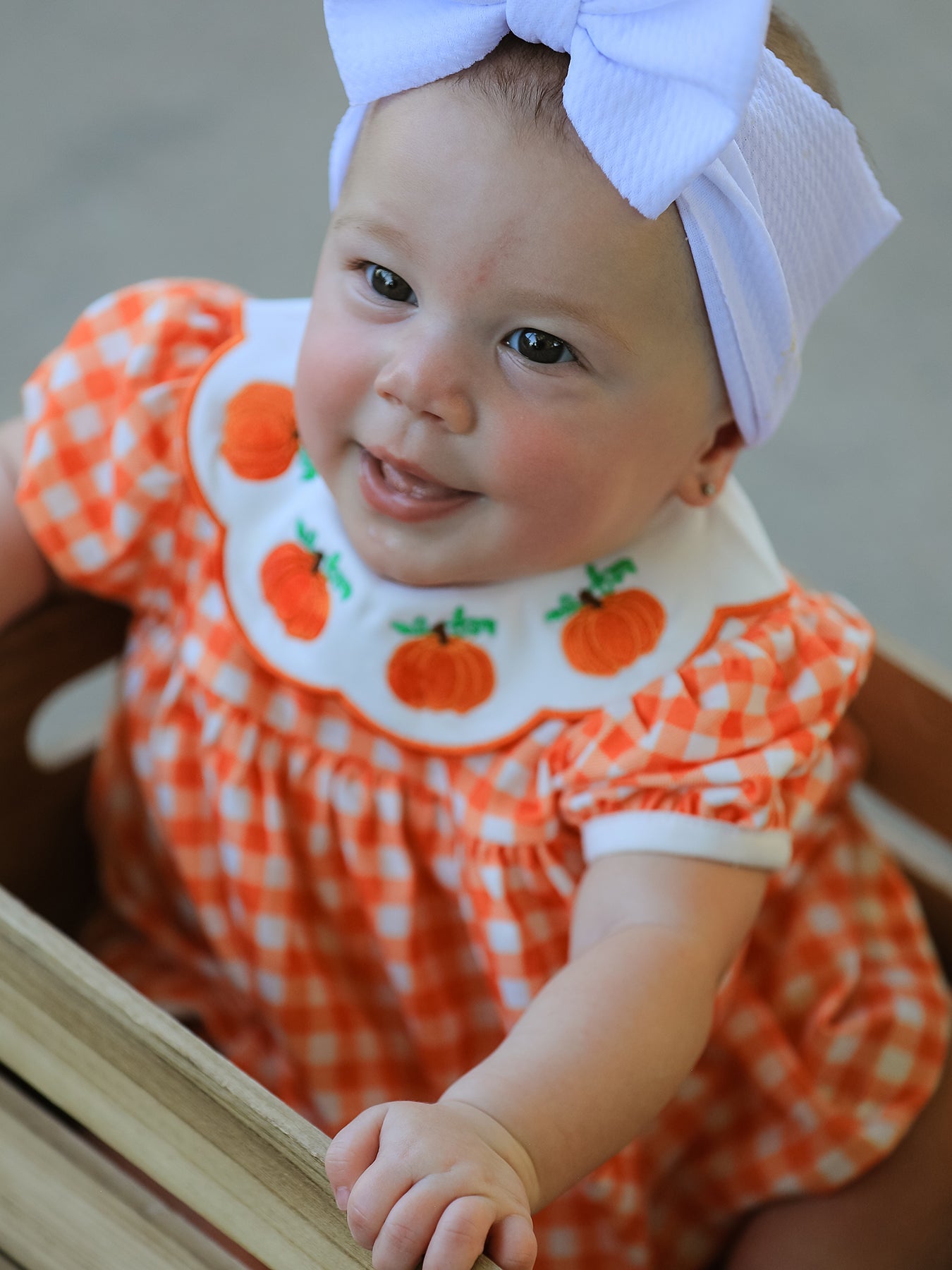 Girl's Pumpkin Puff Sleeve Bloomer Set