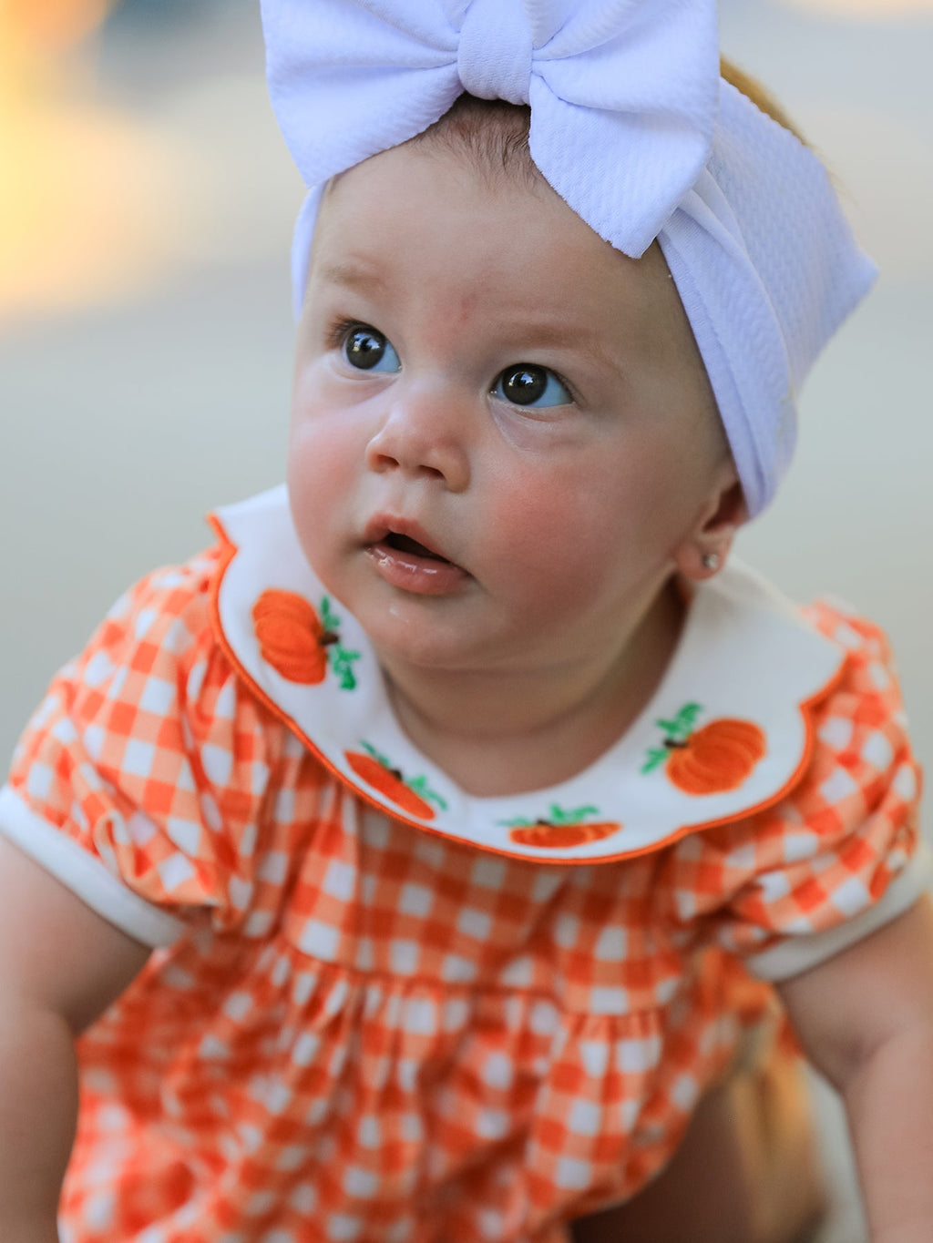 Girl's Pumpkin Puff Sleeve Bloomer Set