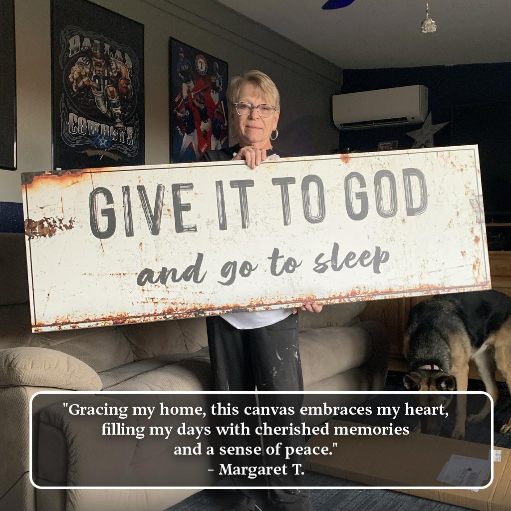 Give It to God and Go to Sleep – Rustic Christian Wall Art
