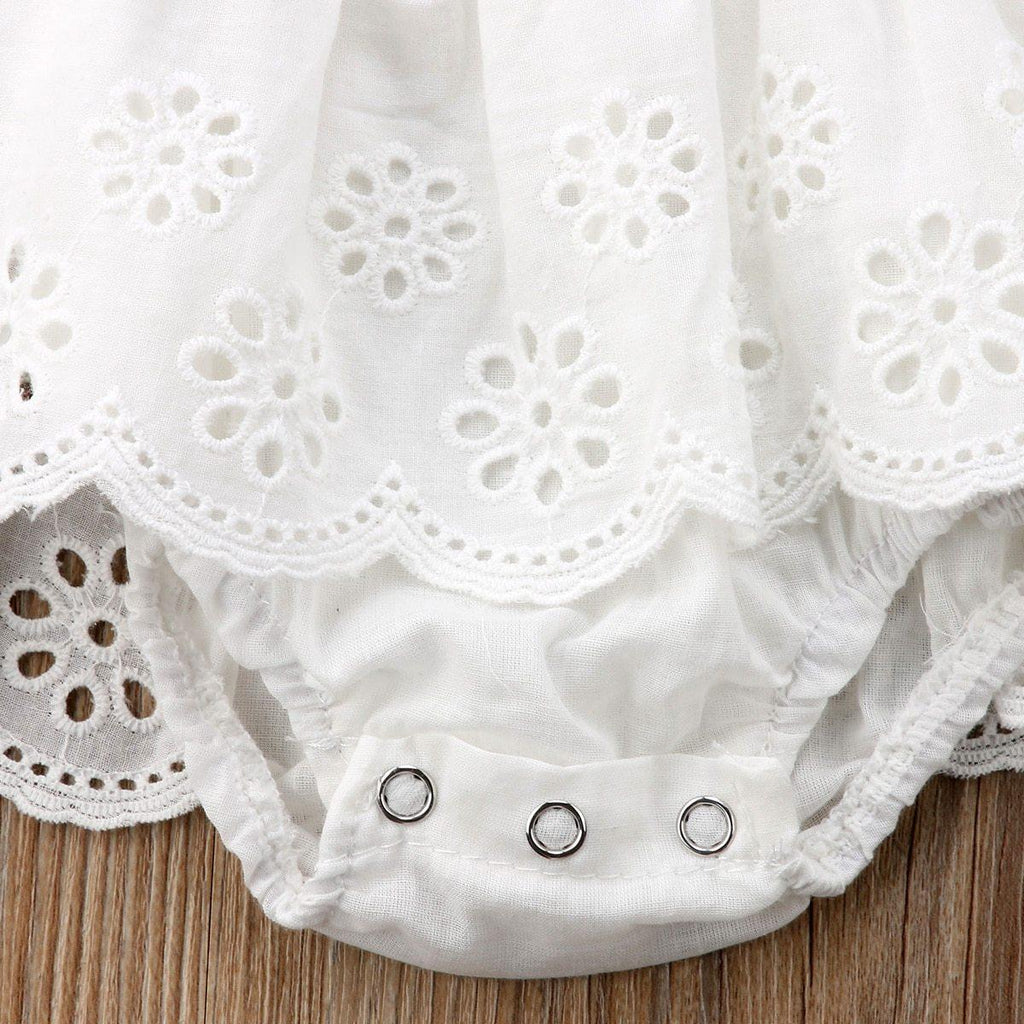 Baby Girl Lace Romper--Sleeveless Summer Outfit